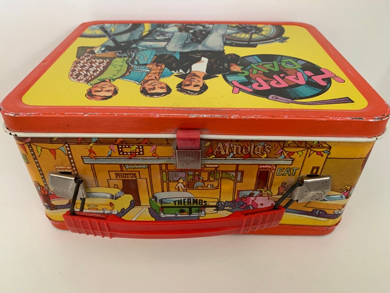 Vintage Metal Lunch Box Happy Days 1976 W/Thermos Arnold's image 4