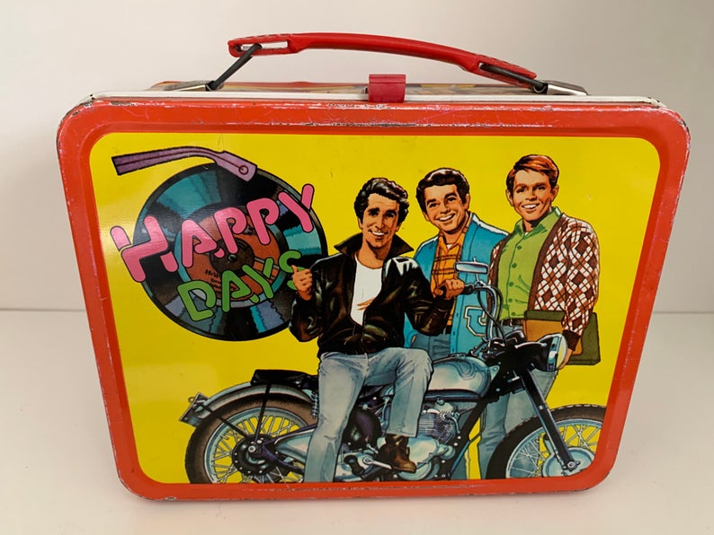 Vintage Metal Lunch Box Happy Days 1976 W/Thermos Arnold's image 3