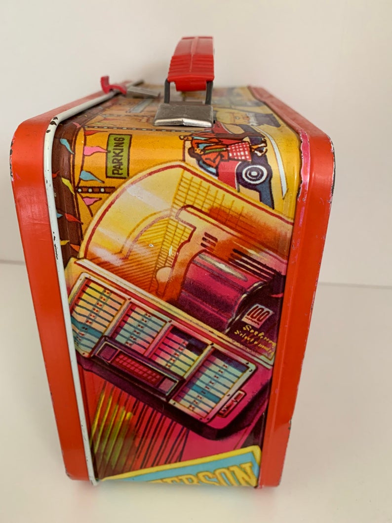 Vintage Metal Lunch Box Happy Days 1976 W/Thermos Arnold's image 6